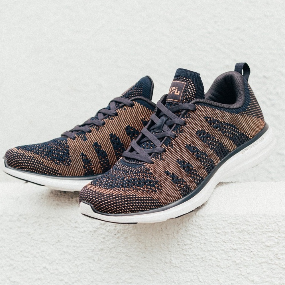 APL Navy and Rose Gold Metallic Athletic Sneakers